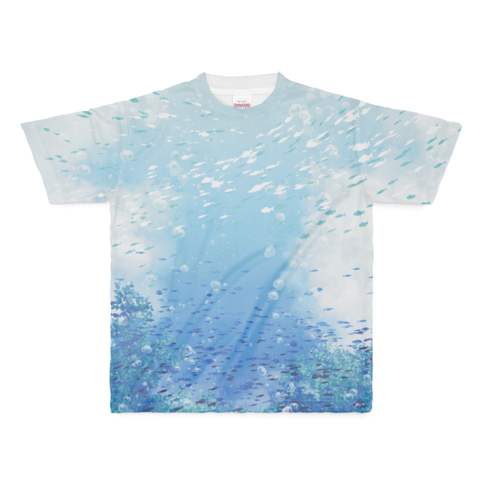 空色の海フルグラフィックTシャツ - M - 両面印刷