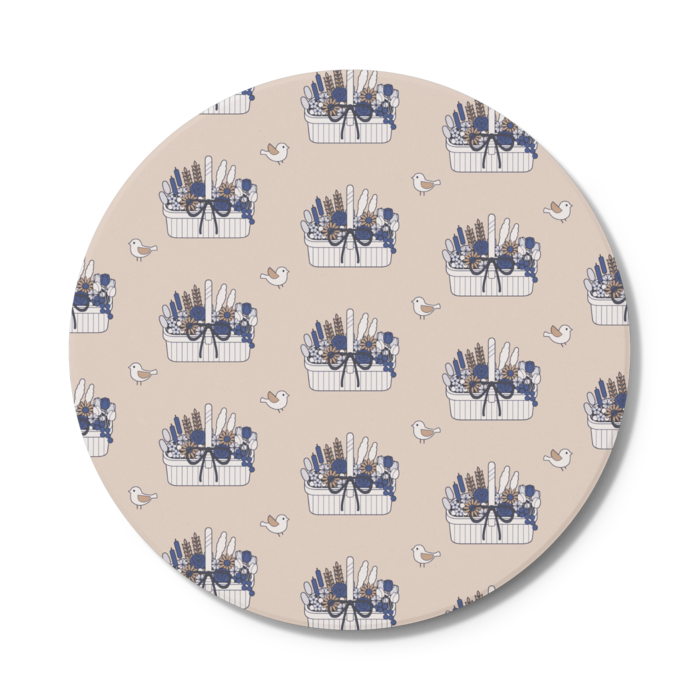 コースターB　円形　ベージュ