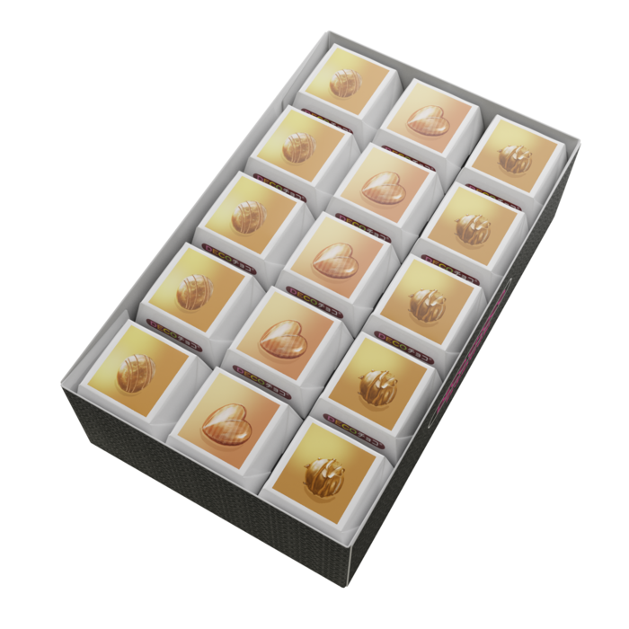 DECOチョコ45個 - 列ごとにデザイン