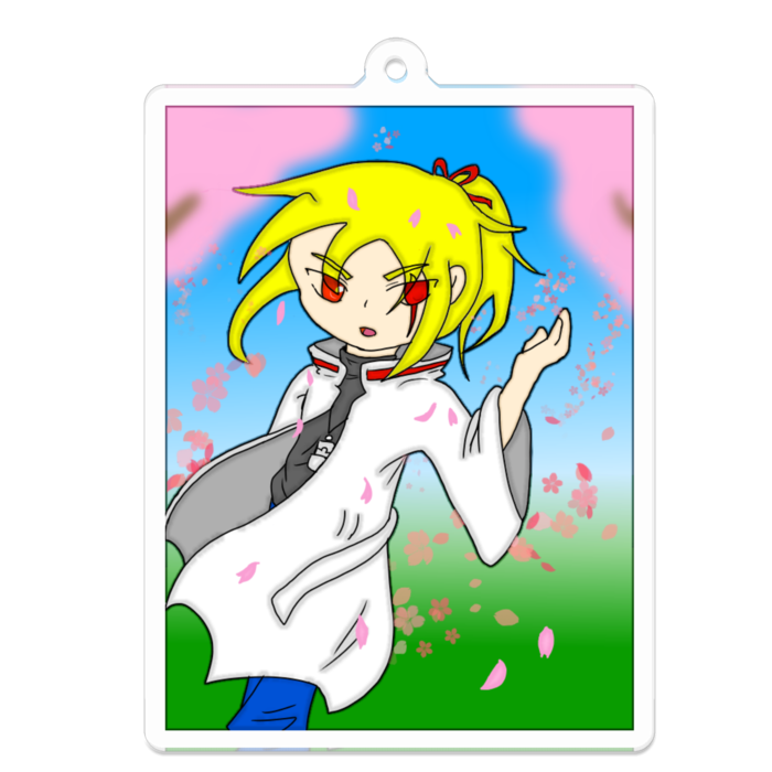 お花見アクキー全身- 70 x 70 (mm)