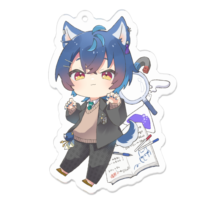 戌峯くん（犬耳あり） 70×70mm