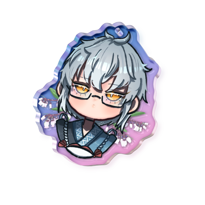 オーロラアクリルキーホルダー - 50 × 50mm