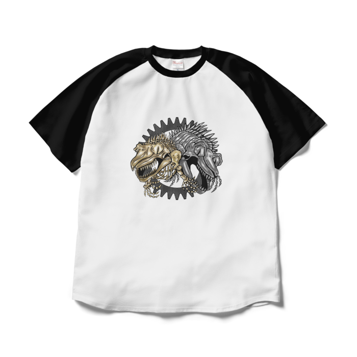 ラグランTシャツ - XL - ホワイト×ブラック