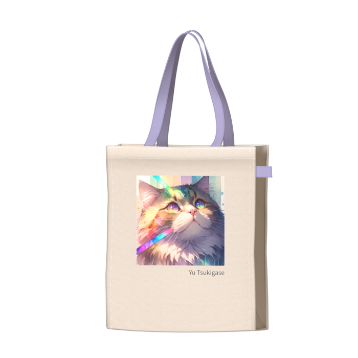 ツートンカラーバッグ - パープル - W34 × H41 × D14cm