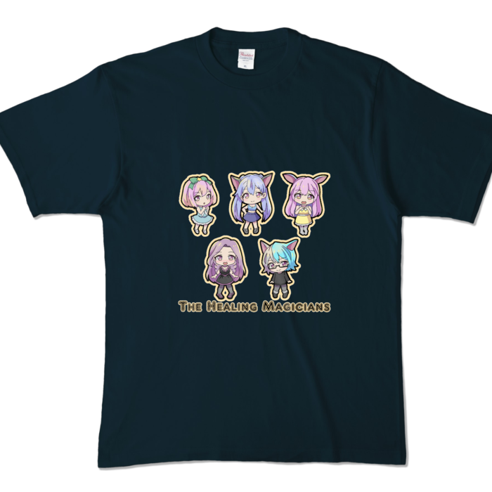 カラーTシャツ - XL - ネイビー／カラー柄