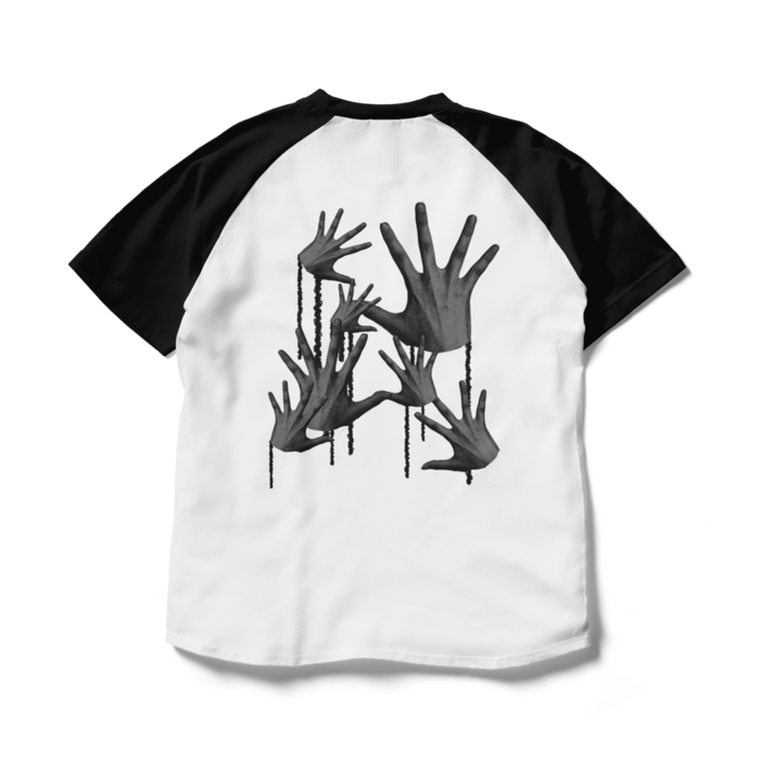 ラグランTシャツ - L - ホワイト×ブラック