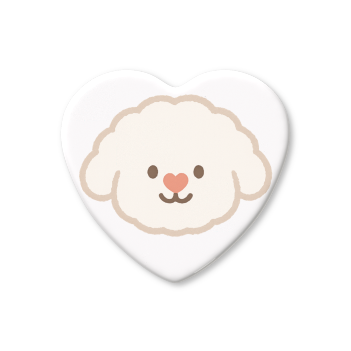 ハート缶バッジ - 57 × 52.5mm