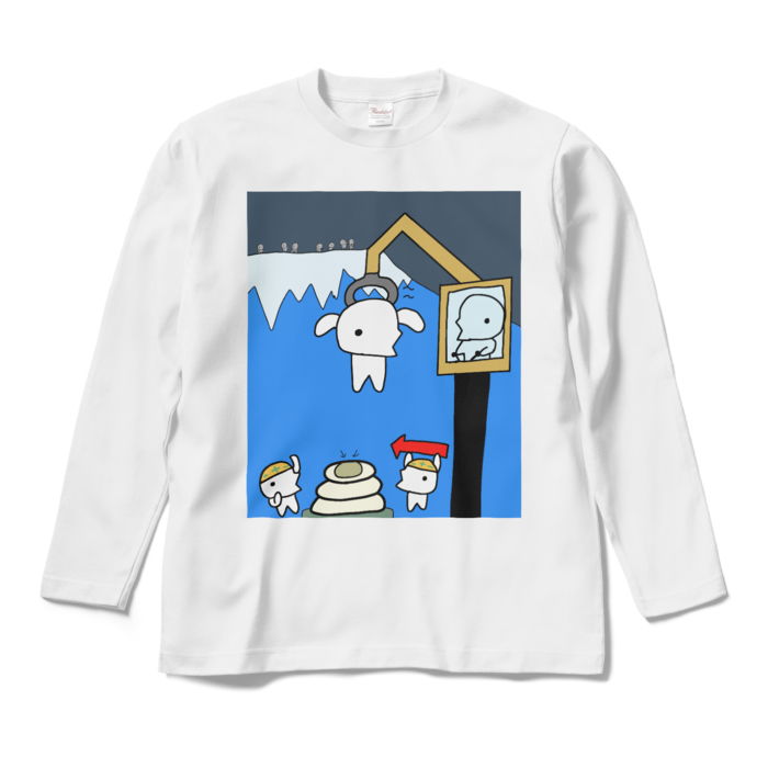 ロングスリーブTシャツ - M - ホワイト(かがみもちの準備はOKー!)