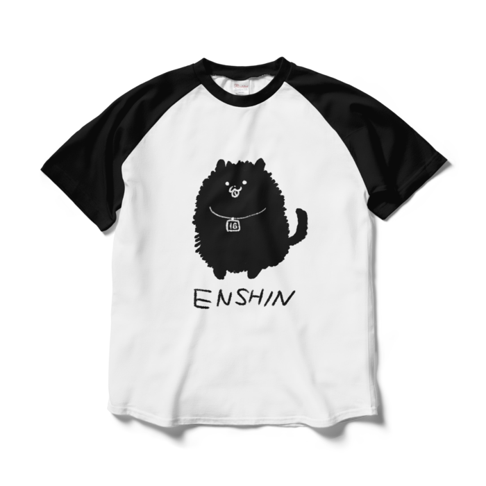 ラグランTシャツ - L - ホワイト×ブラック