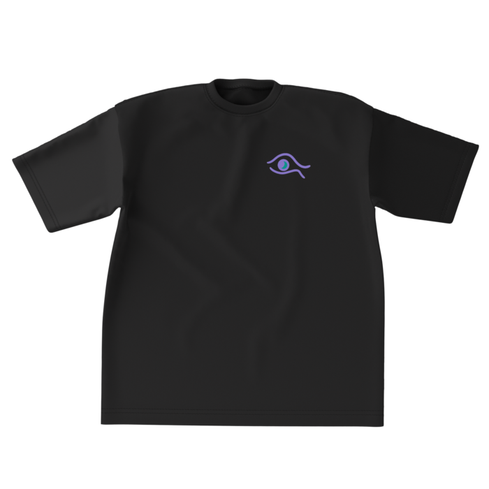 静寂の瞳 ビッグシルエットTシャツ ブラック タイプB - XL - 正面