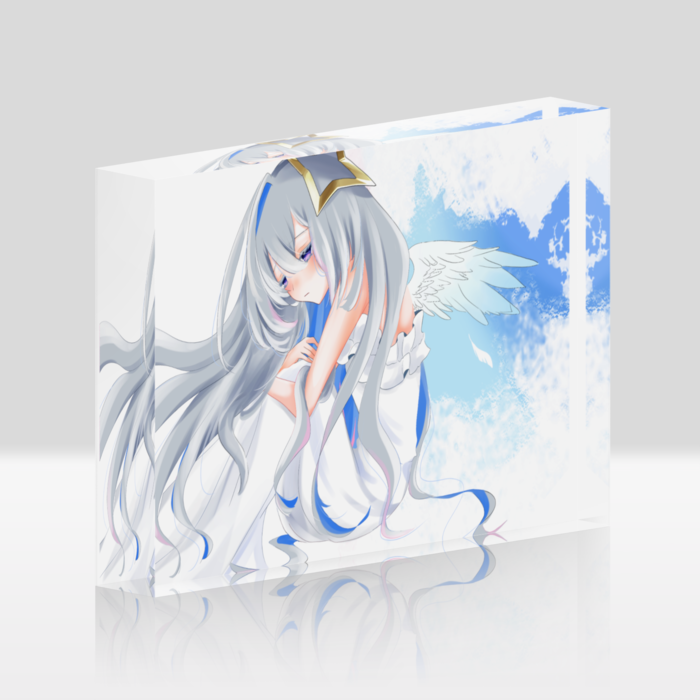 天音かなた「天使の憂い」アクリルブロック (白) - 148x100mm