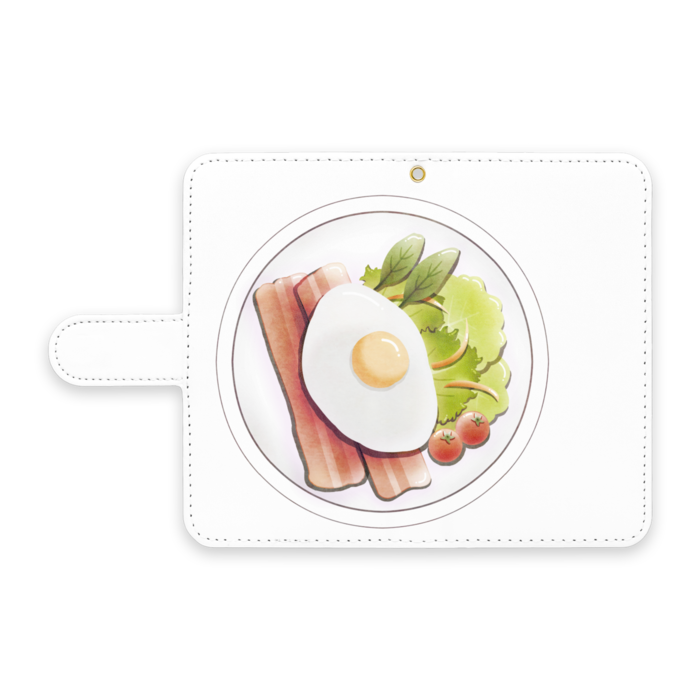 手帳型Androidケース　ストラップ穴あり　白色　S（小）