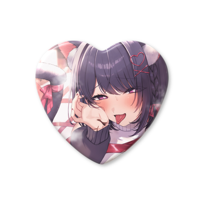 ハート缶バッジ - 57 × 52.5mm
