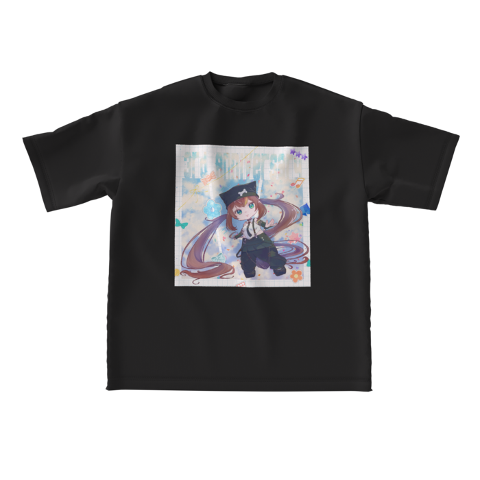ビッグシルエットTシャツ - L - 両面ブラック