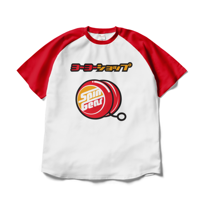 ラグランTシャツ - XL - ホワイト×レッド