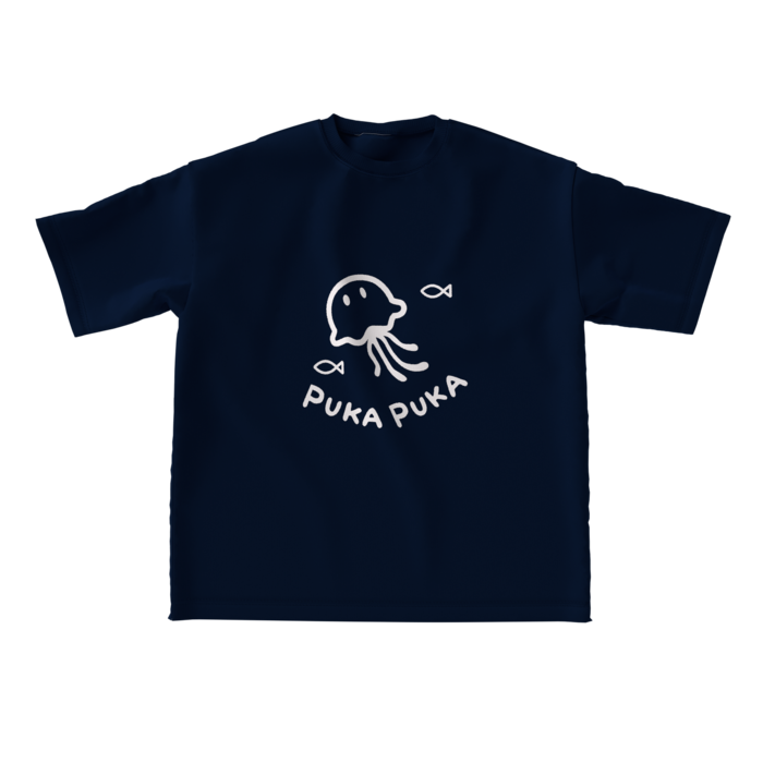 ビッグシルエットTシャツ - L - ネイビー