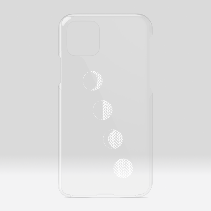 クリアiPhoneケース・文様月・白：iPhone11Pro