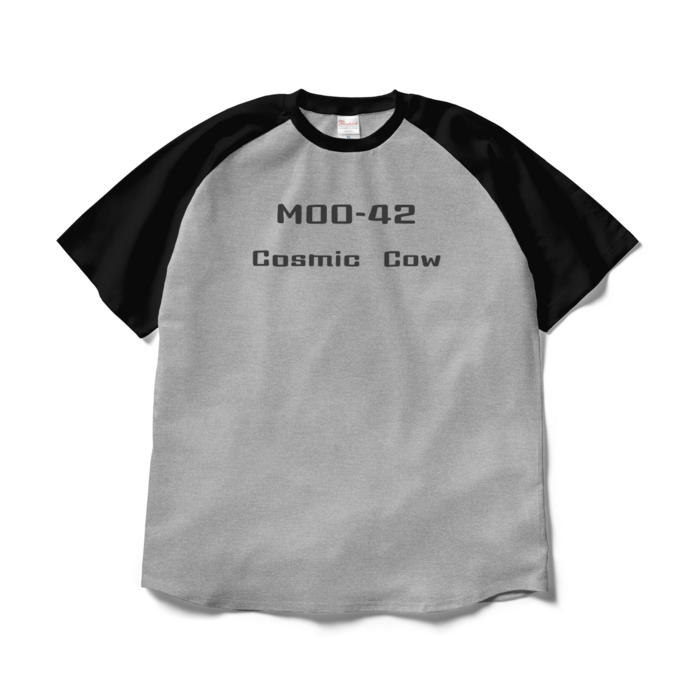ラグランTシャツ - XL - 杢グレー×ブラック(2)