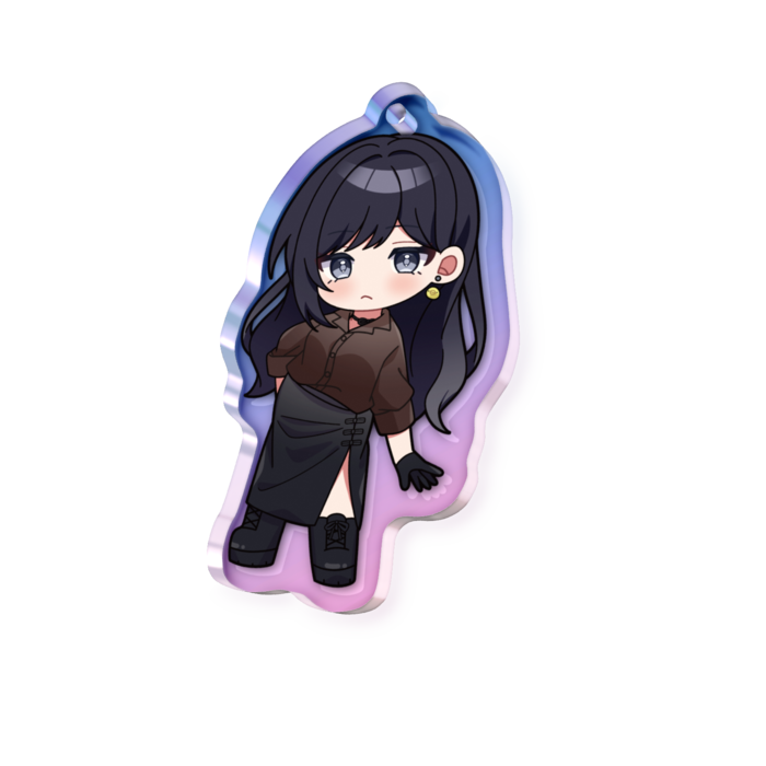 オーロラアクリルキーホルダー - 50 × 50mm