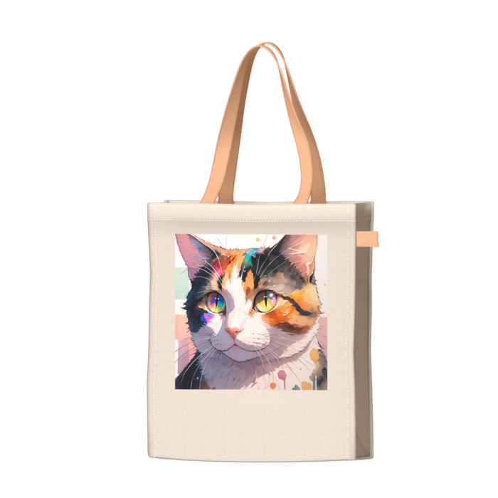 ツートンカラーバッグ - オレンジ - W34 × H41 × D14cm