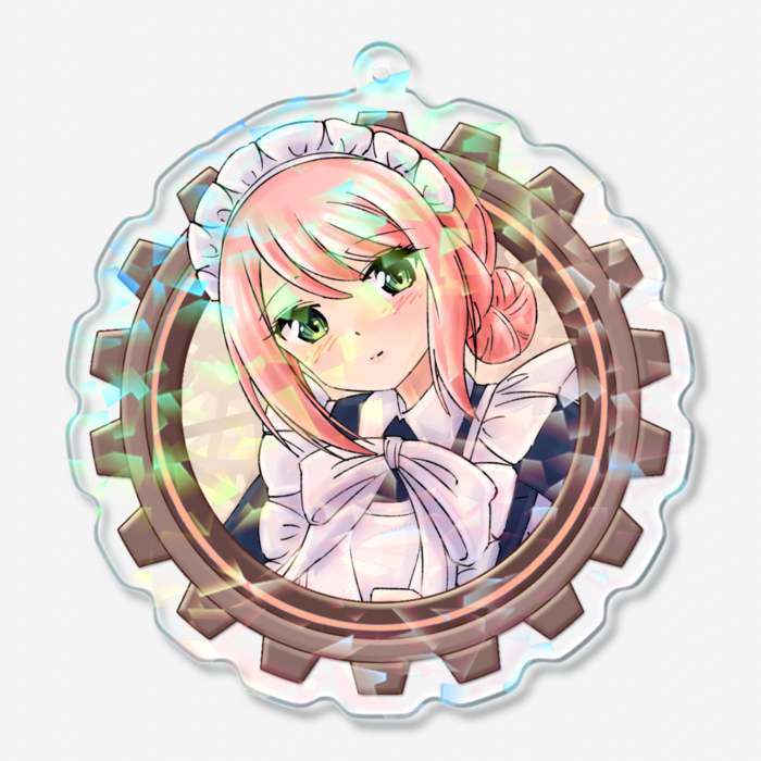 ホログラムアクリルキーホルダー(クリスタル) - 70 × 70mm