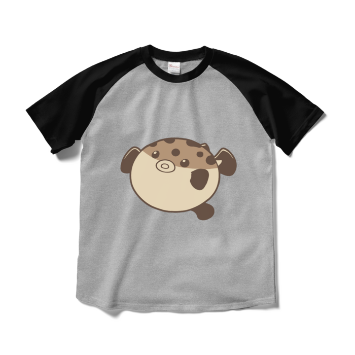 ラグランTシャツ - M - 杢グレー×ブラック
