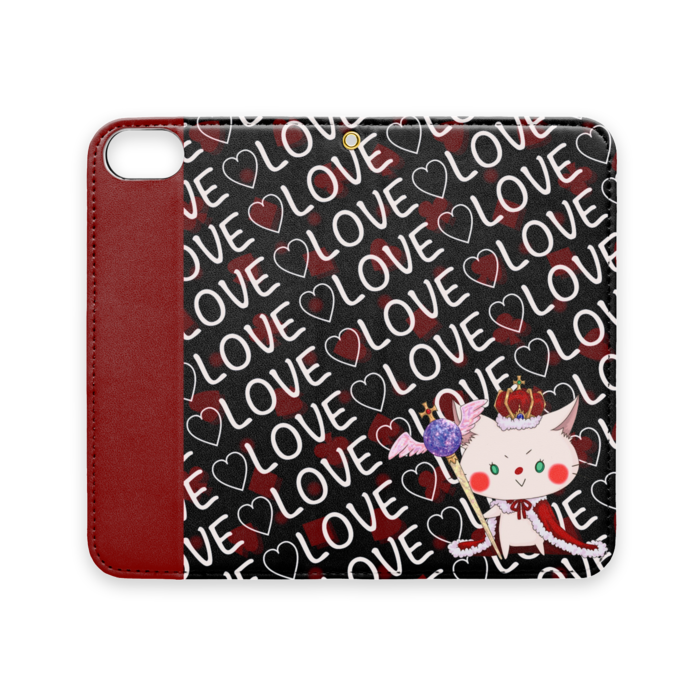 手帳型iPhoneケース(ベルトなし) - iPhone 8 / 7 / SE2(KING BLACK) - ストラップ穴 あり(1)