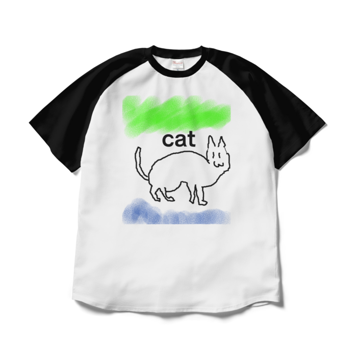ラグランTシャツ - XL - ホワイト×ブラック