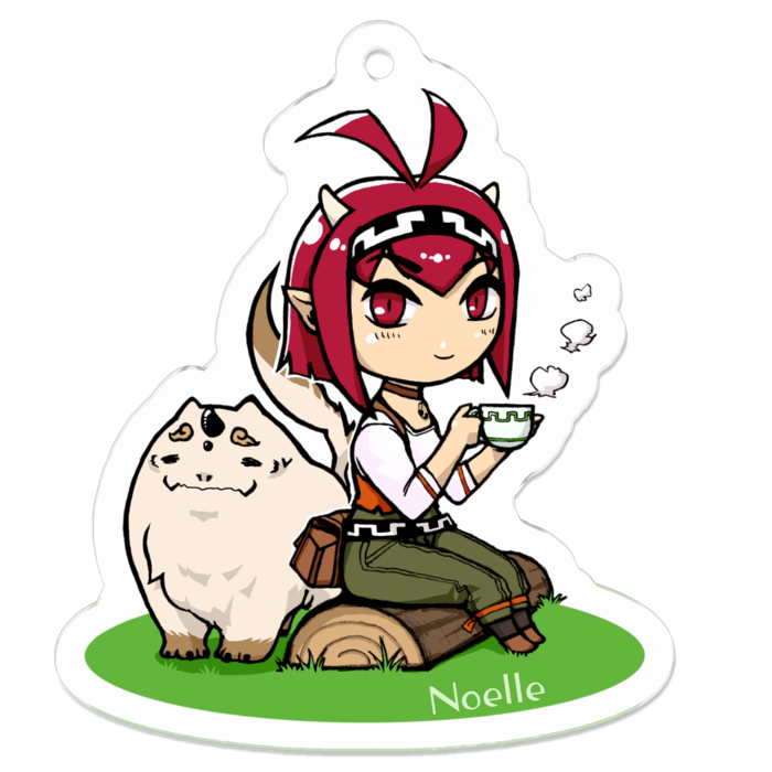 アクリルキーホルダー（コーティング）(文字入り) - 50 x 50 (mm)