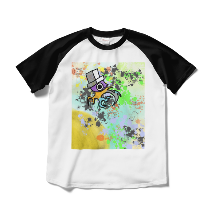 ラグランTシャツ - M - ホワイト×ブラック