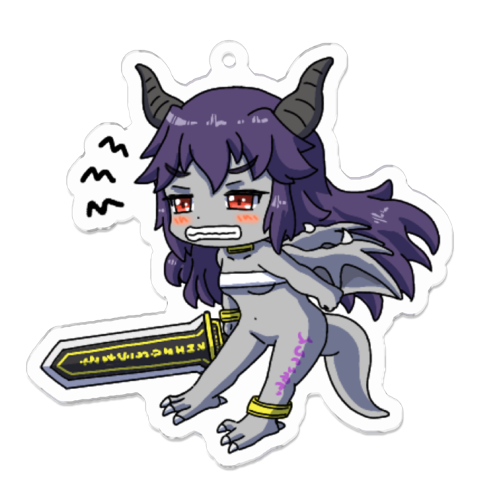 アクリルキーホルダー 線画縁取り- 70 x 70 (mm)