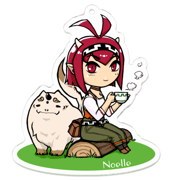 アクリルキーホルダー（コーティング）(文字入り) - 70 x 70 (mm)