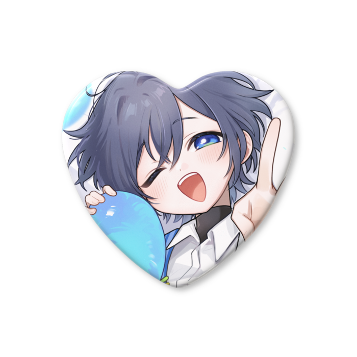 ハート缶バッジ - 57 × 52.5mm