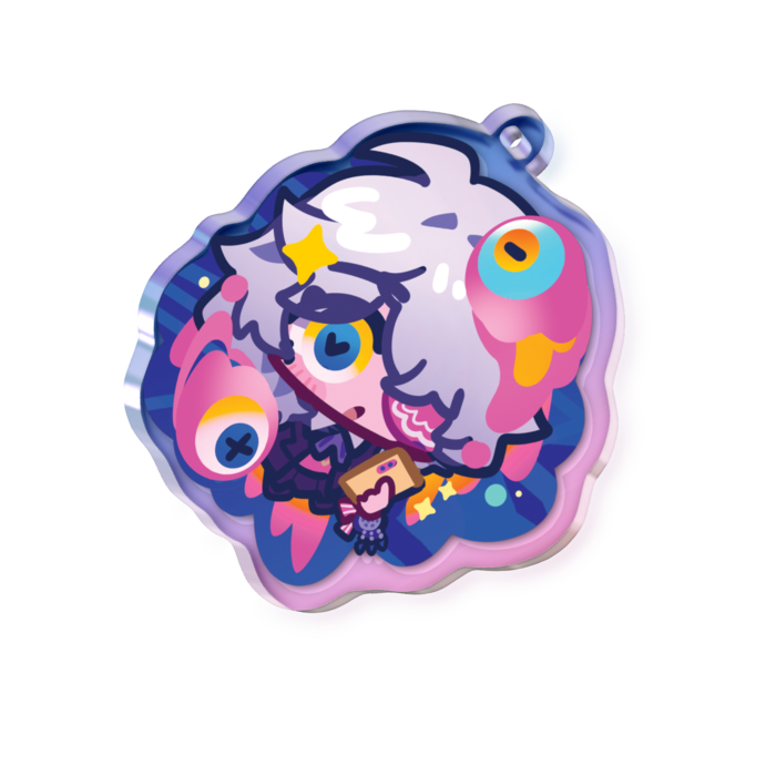 オーロラアクリルキーホルダー - 50 × 50mm