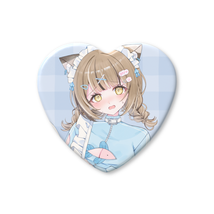 ハート缶バッジ - 57 × 52.5mm