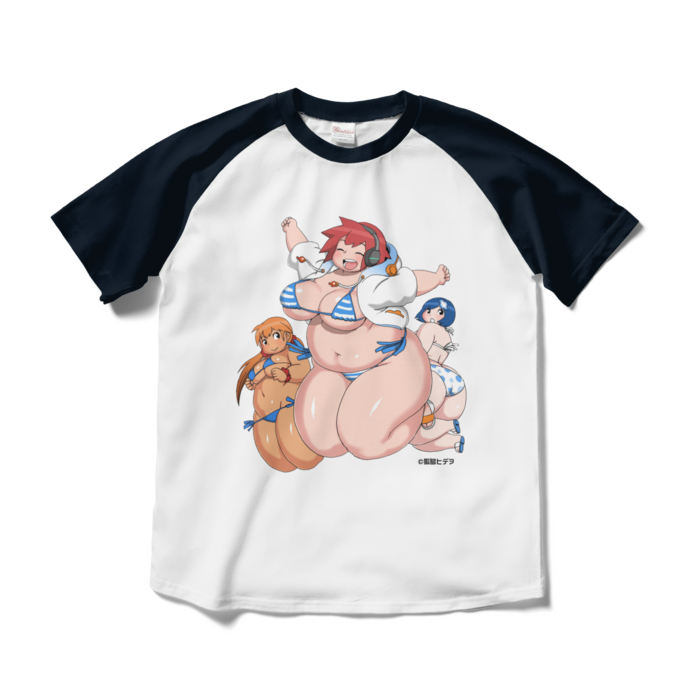 ラグランTシャツ - M - ホワイト×ネイビー