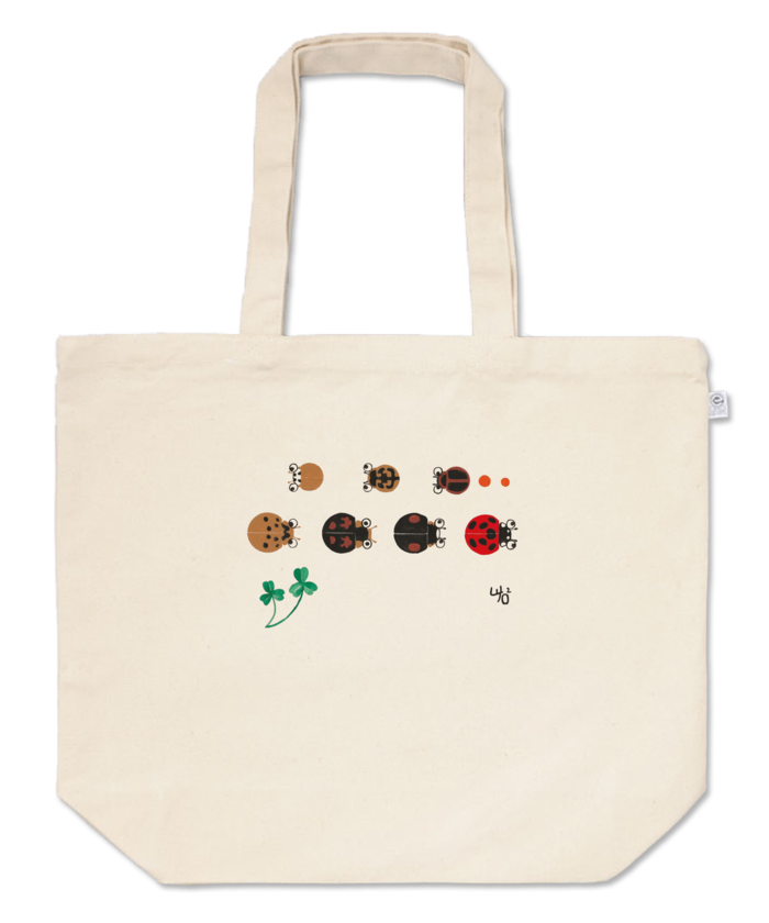 てんとう虫のトートバッグ - L - プリント面積小