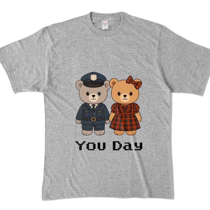 カラーTシャツ - XL - 杢グレー (濃色)  - 文字ブラック