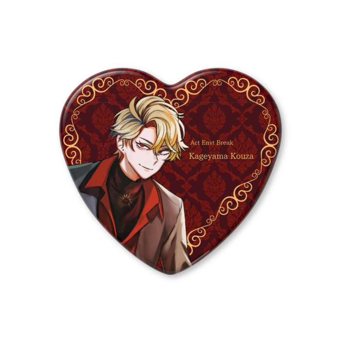 ハート缶バッジ - 57 × 52.5mm