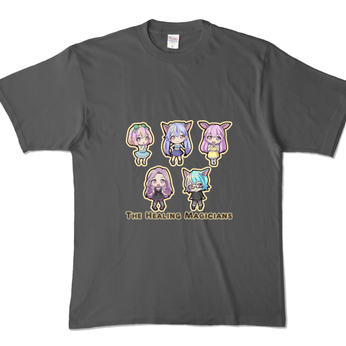 カラーTシャツ - XL - チャコール／カラー柄
