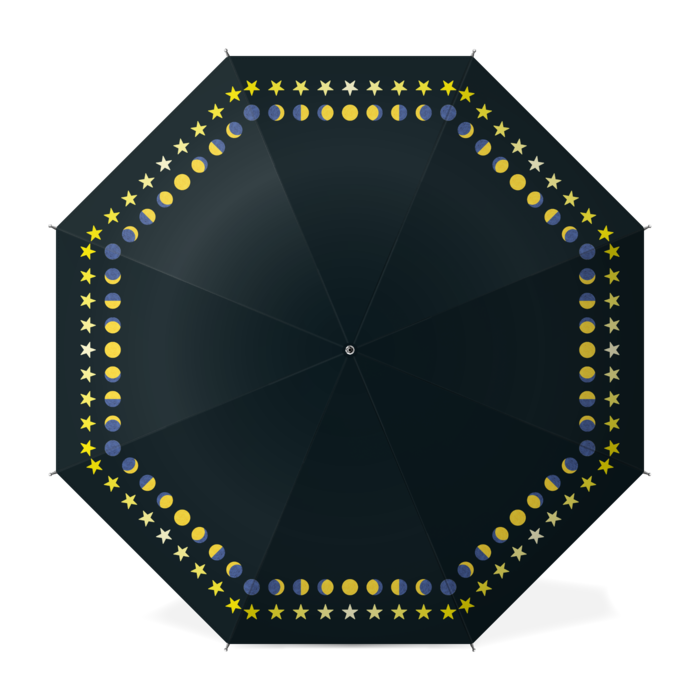 満ち欠け月と星の傘・A