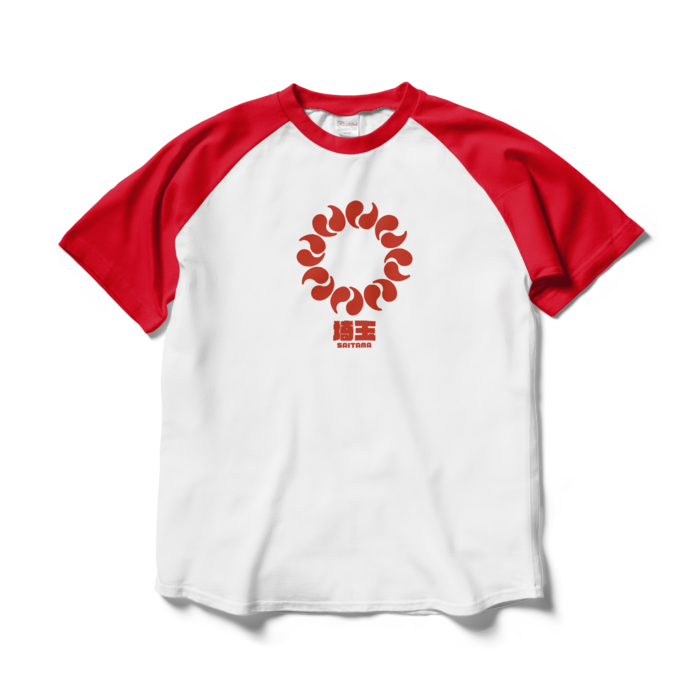 ラグランTシャツ - L - ホワイト×レッド(1)