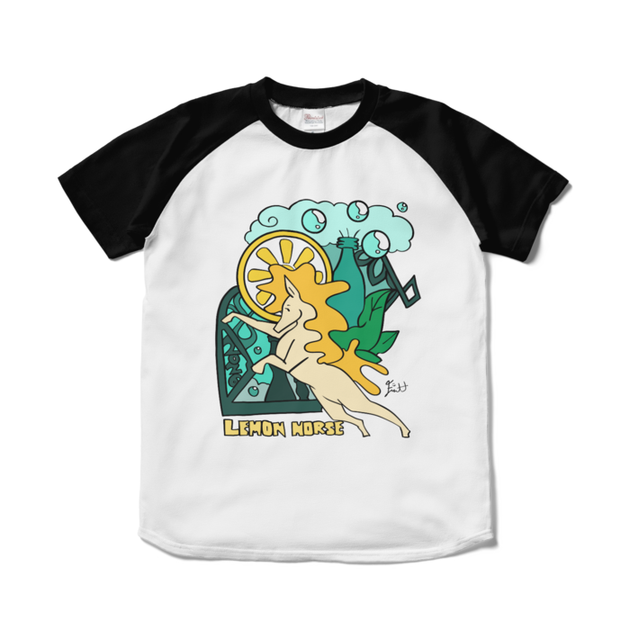 ラグランTシャツ - S - ホワイト×ブラック