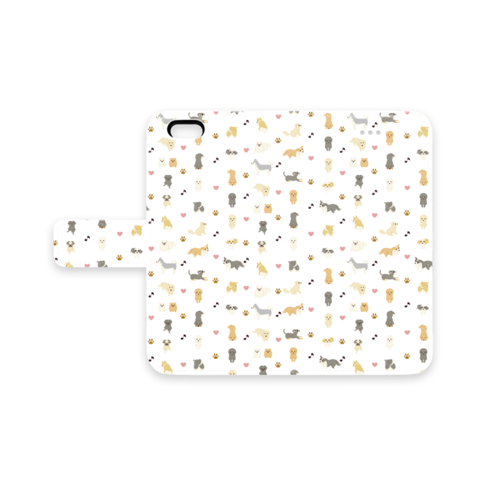 手帳型iPhoneケース iPhone 6 / 6s ベルトあり+穴なし 白