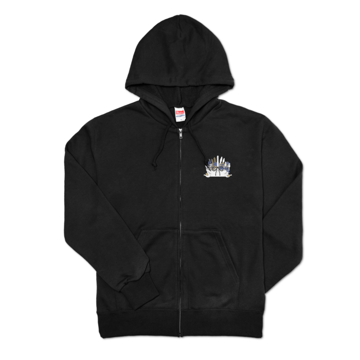 ジップパーカーA　黒色　M