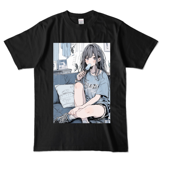 カラーTシャツ - L - ブラック (濃色)まぐろ