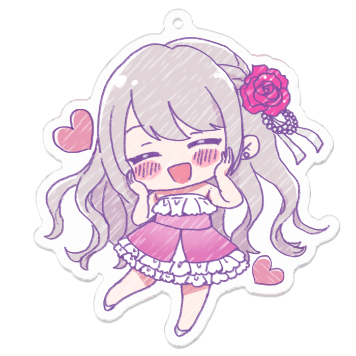 喜アクリルキーホルダー - 70 x 70 (mm)