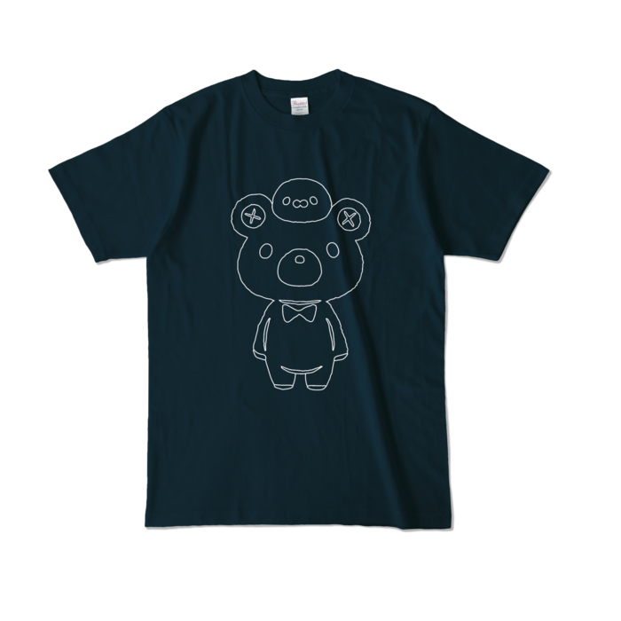 まんじゅうカラーTシャツ - L - ネイビー (濃色)