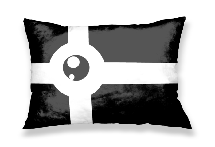 めだまクロス枕カバー(黒) - 43x63cm - 片面