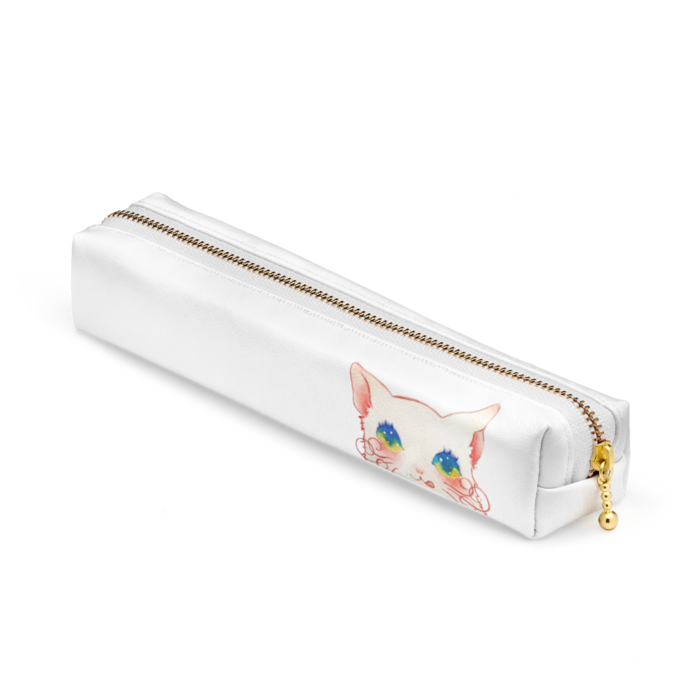 ペンケース - 20 x 4 x 4cm - ホワイト